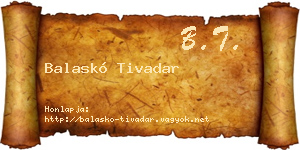 Balaskó Tivadar névjegykártya