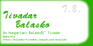 tivadar balasko business card